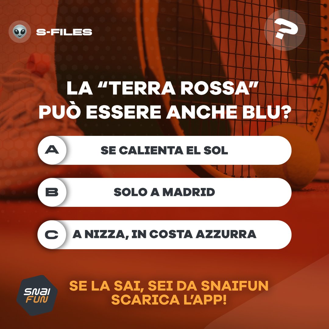 🎾 Alimenta i sogni di tutti tennisti, ma a volte la 'terra rossa' può essere davvero imprevedibile... soprattutto se cambia colore! 😬 Se la sai sei da Snaifun! 👉 snaifun.it #Snaifun #tennis