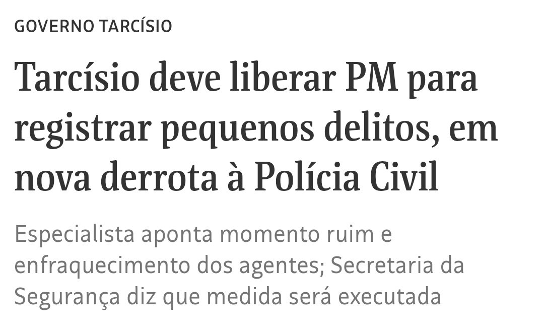 ABSURDO E ILEGALIDADE! Travestido de mero ato administrativo, o governo do estado usurpa competências da Polícia Civil, afronta garantias constitucionais e dá poderes exorbitantes à PM, que passa a atuar na repressão e na lavratura da ocorrência. Na prática, suprime ritos e…