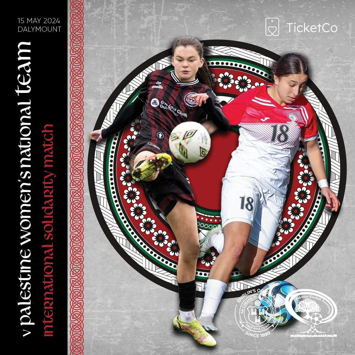 🇵🇸 Coming up on @drivetimerte at 5.35pm, Palestinian international players Bisan Abuaita and Mira Natour will discuss the significance of next month's historic solidarity friendly at Dalymount Park. 🎙️ You can listen live here: rte.ie/radio/radio1/ 🎟️ Tickets for the game on