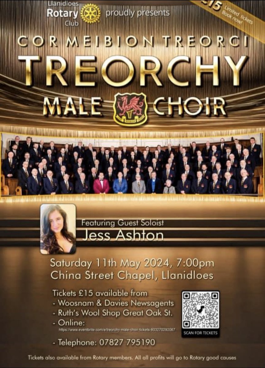 We are looking forward to our much-anticipated return to the fantastic China St. Chapel, Llanidloes for the <a href="/Rotary/">Rotary International</a> Club. 11th May