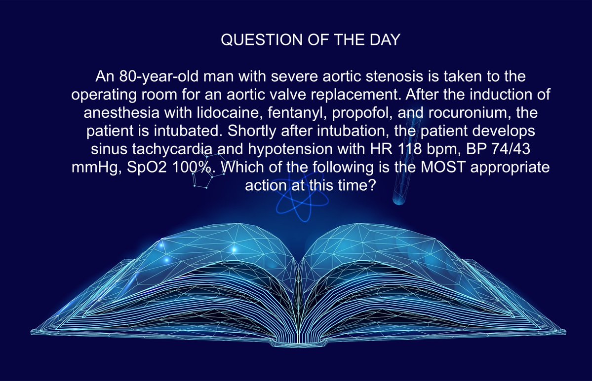 How do you induce & #maintain #anesthesia in #patients w/severe valvulopathies? What are the #hemodynamic goals of #aortic #stenosis? How do you maintain perfusion/forward flow? #cardiac #CTsurgery #anesthesiology #meded #medtwitter Answer at bit.ly/3SR0CcX