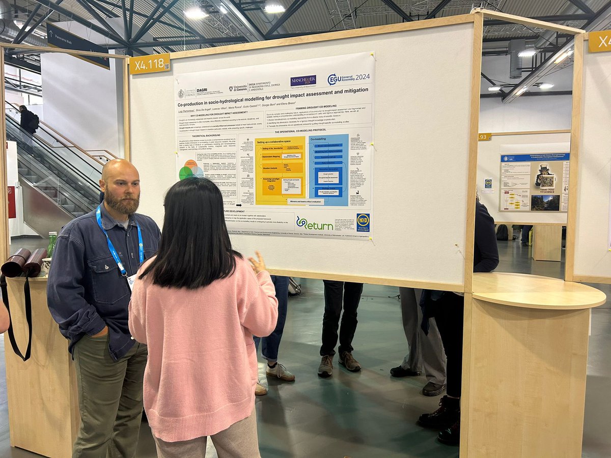 The @WHLab_Unifi of @DagriUnifi at @EuroGeosciences #EGU24 👇 @Lui_piemontese presenting our work on #coproduction of drought impacts analysis realised in the Return project of the Italian #PNRR @UNI_FIRENZE @DagriUnifi @Silvia_DeAngeli @EGU_HS @NH_EGU