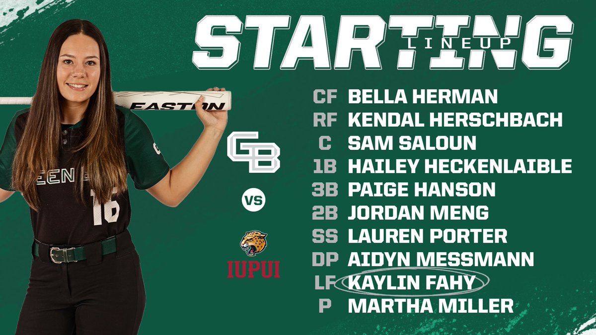First pitch is right around the corner! Here's our game one lineup against IUPUI 👊 #RiseWithUs | #HLSB