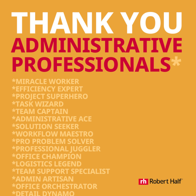 Cheeks8383's tweet photo. The hard work and dedication of admin pros does not go unnoticed! We couldn't do it with you. #RobertHalf https://t.co/pWl2FzWThh