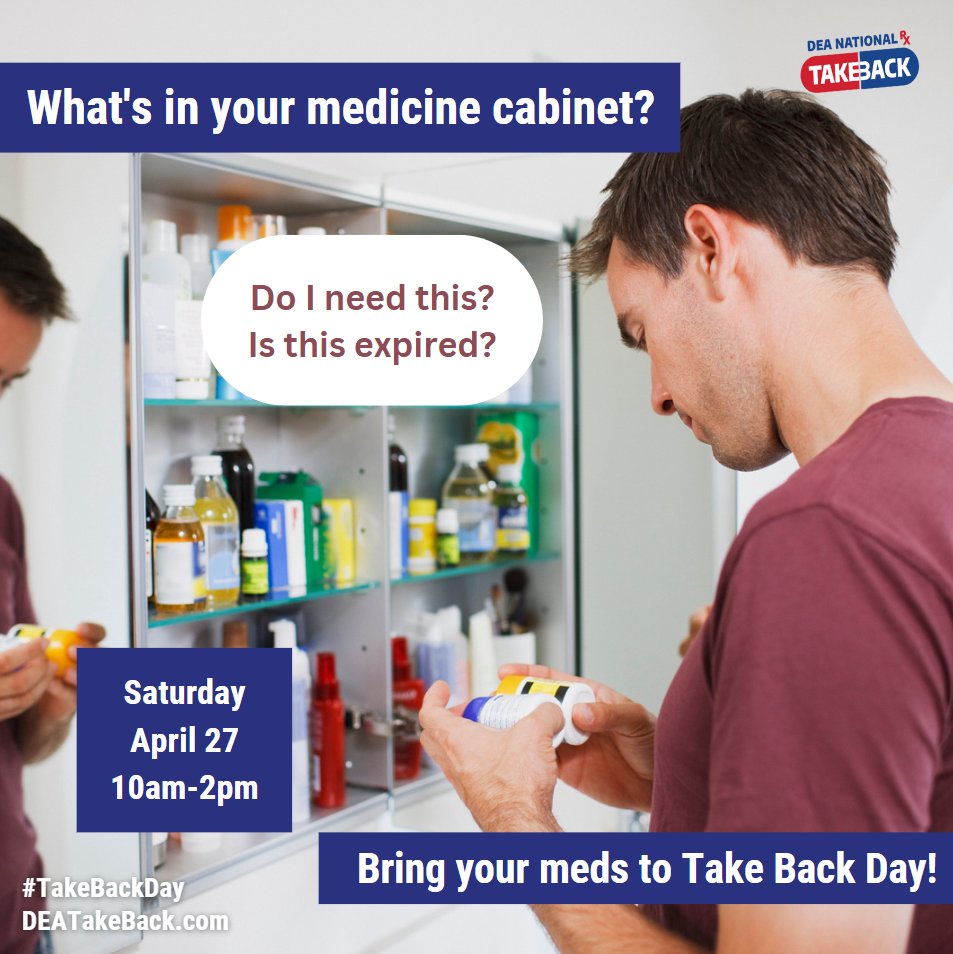 #DYK a majority of misused prescriptions are obtained from friends or family? Clean out your unneeded medications on April 27th and safely dispose of them. Protect those you care about! Find your collection location: bit.ly/35JM1tL #TakeBackDay @DEAHQ #drugfree #healthy