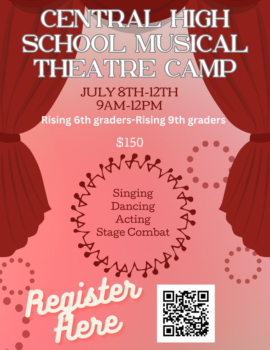 BethanyLay3's tweet photo. We will be holding a Musical Theater Camp for middle schoolers at Central this summer! Info and link below..
@KnoxCentralHS 

https://t.co/sopJgwzCiK https://t.co/amI2b65IEs