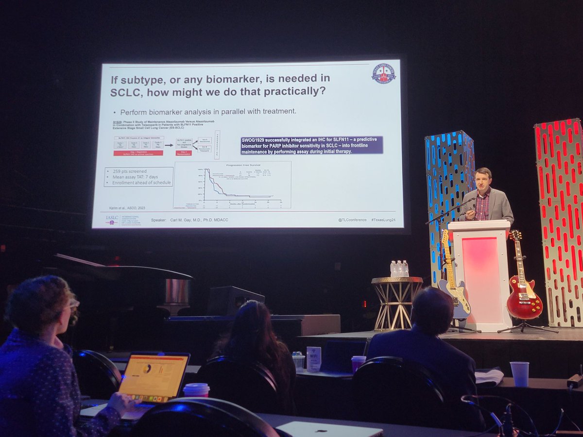 Dr. Carl Gay delves into SCLC biomarkers at #TexasLung24. They exist! But can we practically implement into the clinic? This is a challenge that we will have to overcome to ultimately provide optimal treatment for these patients.