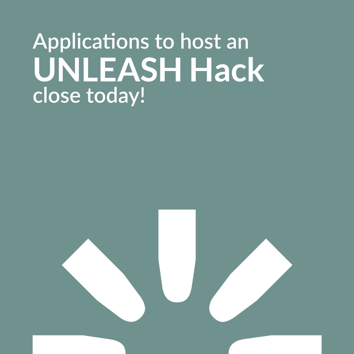 🚨 Applications to host an #UNLEASHHack close today!!! Apply before April 25, 23.59 GMT through our Community Platform.
