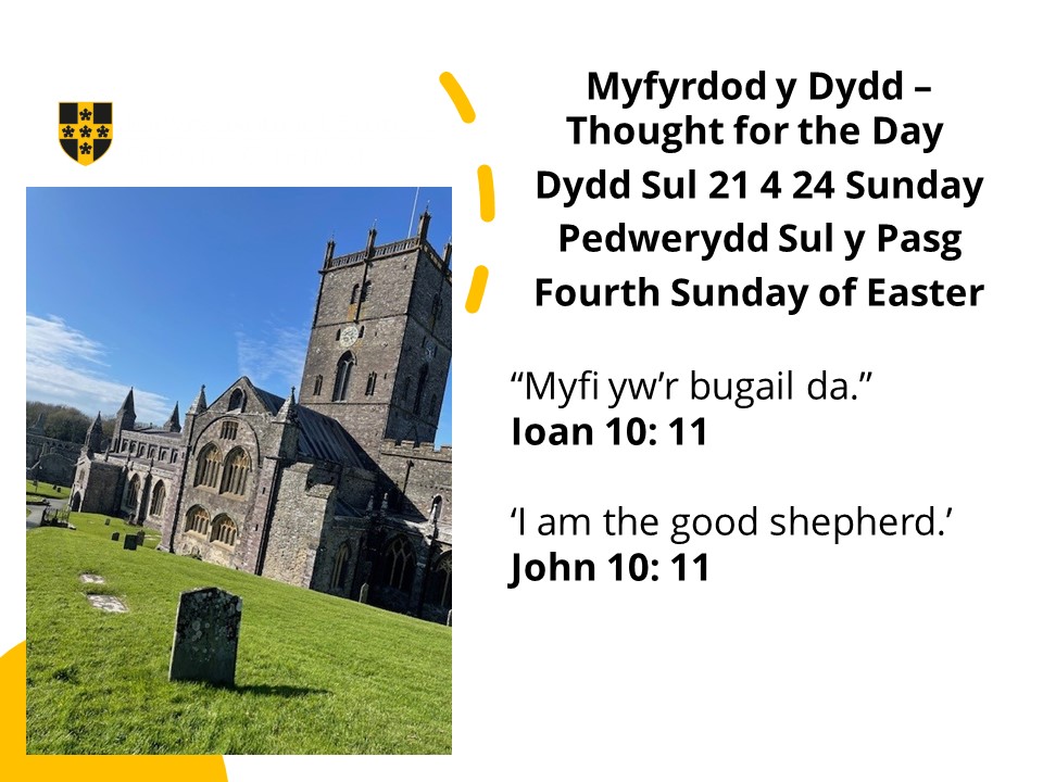 Myfyrdod y Pedwerydd Sul y Pasg / Thought for 4th Sunday in Easter 🙏👇 Ioan / John 10 Y bugail da. The good shepherd. @ChurchinWales @CytunNew