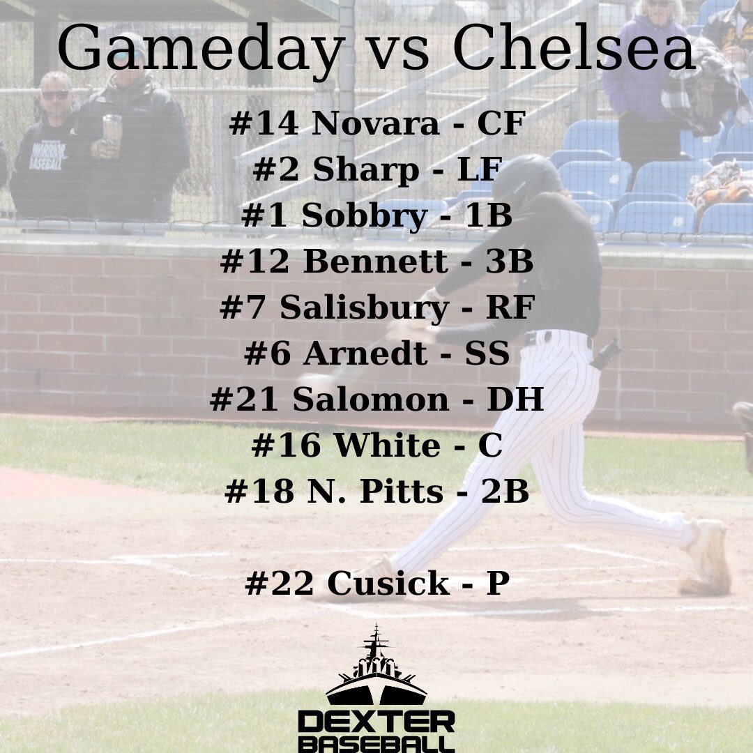 DreadsBaseball1's tweet photo. This one matters….. #BeatChelsea #Attitude #Effort #HelmYeah
Varsity @ Chelsea 4:30pm
JV (Home) vs Chelsea 4:30pm
@CHSdugout @ColdWeatherBats @MHSBCA1 @StraightGasMI @goosepoop_ @DreadStrong https://t.co/W1H6zOx9Bo