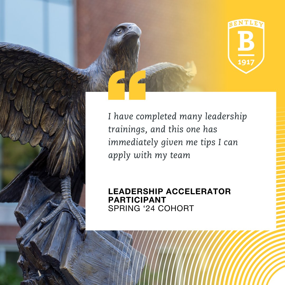 BENTLEYExecEd's tweet photo. "I have completed many leadership trainings, and this one has immediately given me tips I can apply with my team" - Leadership Accelerator Participant, Spring '24 Cohort https://t.co/OApDsnPaez