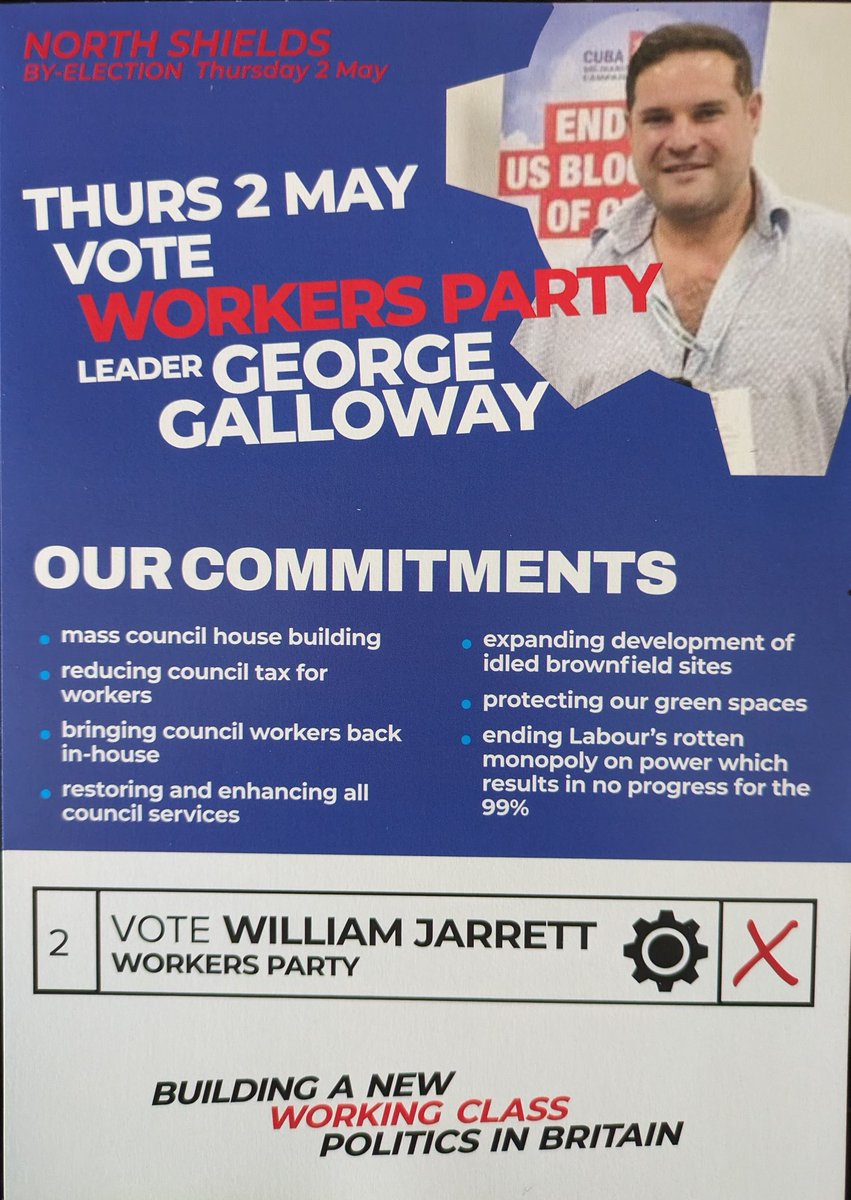 Candidates for Whitley Bay North and North Shields, @unitetheunion electrician @whitleybay_vic and @UniteinHealth NHS worker @Geordetroiter, thank @WorkersPartyGB for the extraordinary level of support provided for our local election campaigning. We offer a socialist alternative.