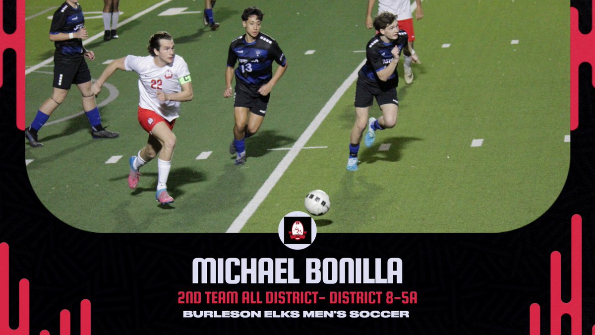 burlmensoccer's tweet photo. Congratulations to @MABonilla24 and Isaac Cardona for earning Second Team All-District honors in District 8-5A!

#ndnr
#GoElks https://t.co/mqlgibVvkq
