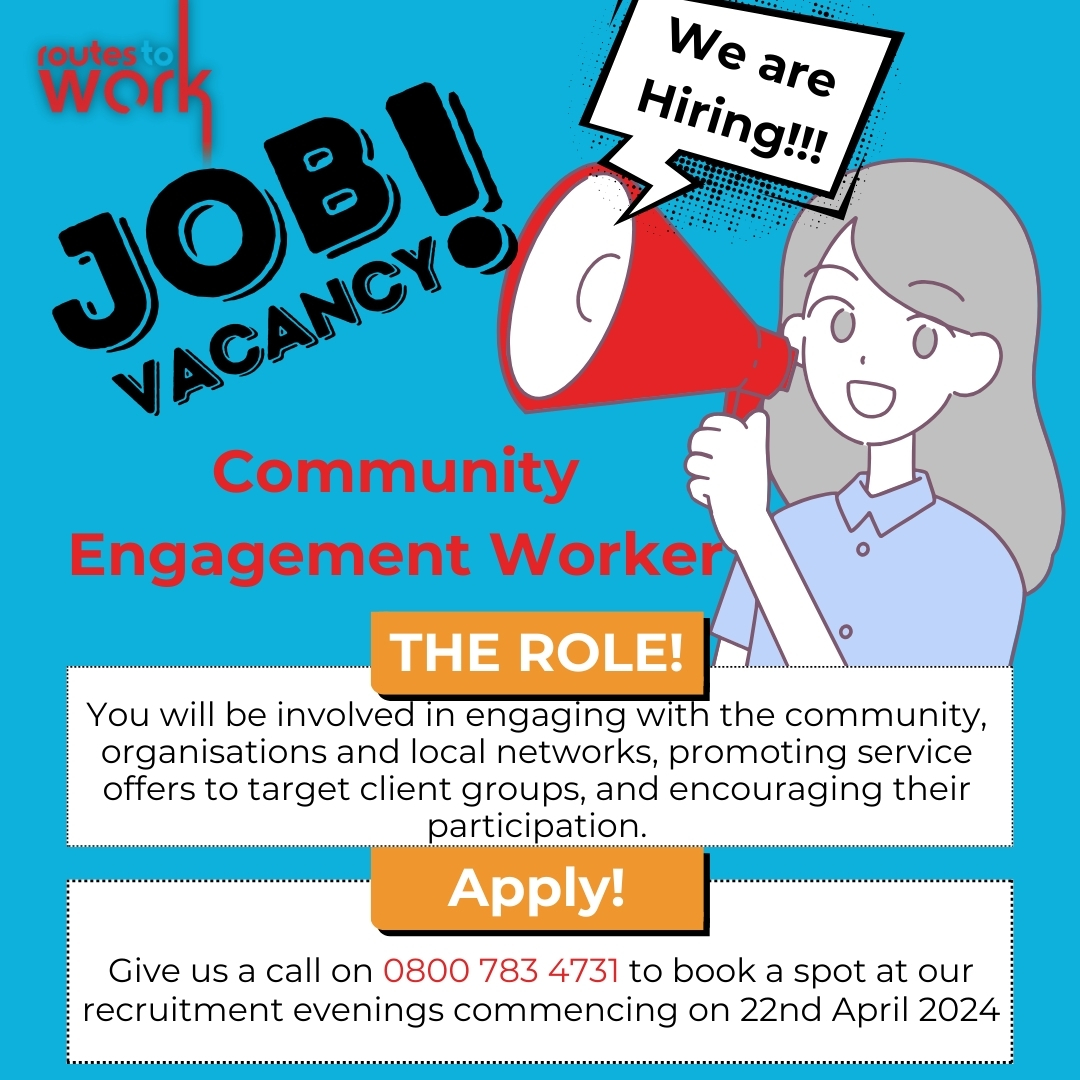 routestowork's tweet image. We're currently seeking passionate individuals who want to make a difference in people's lives. Visit routestowork.co.uk/jobs-in-rtw to learn more about this exciting opportunity. Don't miss out!

#hiring #jobsearch #opportunity #recruitment #careers #employment #joinus.