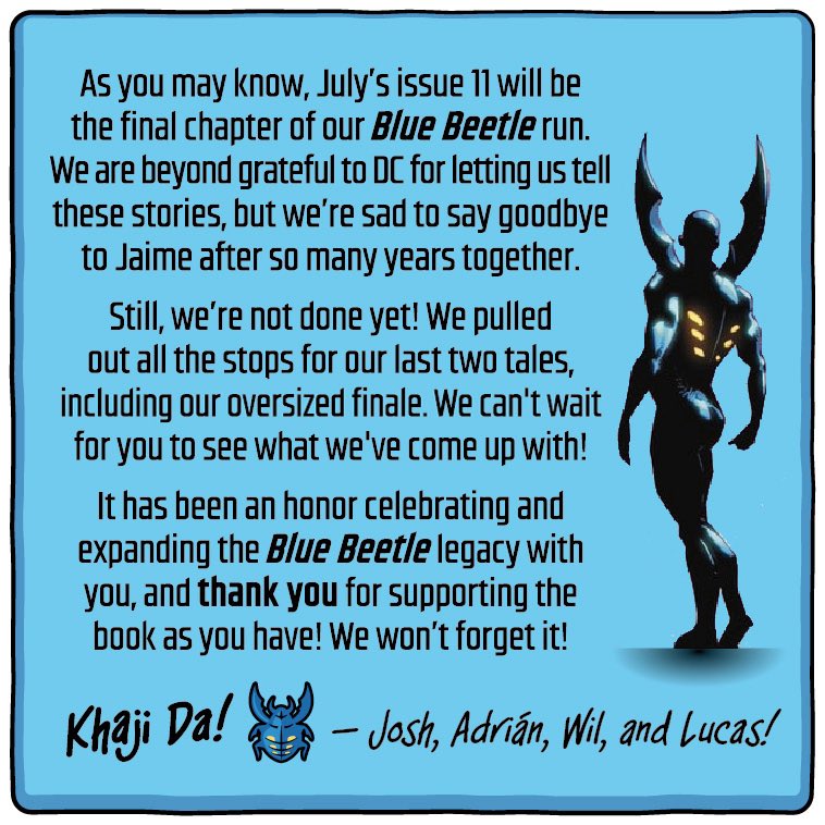 A message from the Blue Beetle team. 💙🪲