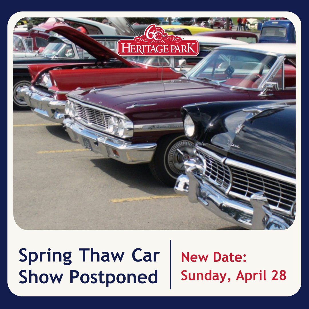 After lots of consideration, we've decided to reschedule the Spring Thaw Car Show to April 28th instead of this Sunday, April 21st. The weather forecast isn't promising, so we're aiming for a gorgeous day for our gathering. Let's make April 28th a day to remember!