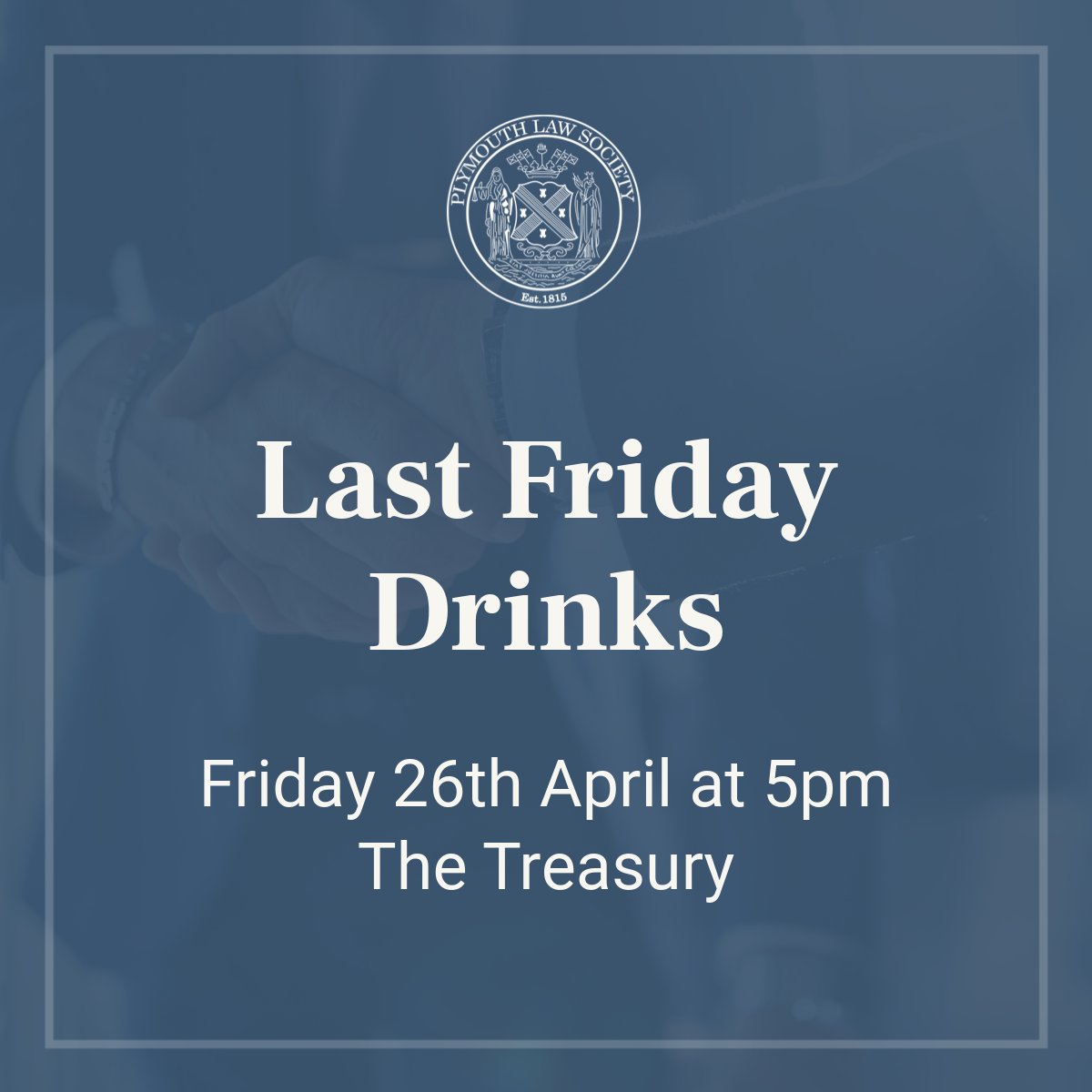 Join us next week for Friday Drinks at 5PM in the Treasury. 

If you haven't attended before we would love to see there and it's a fantastic opportunity to meet fellow lawyers in the city.