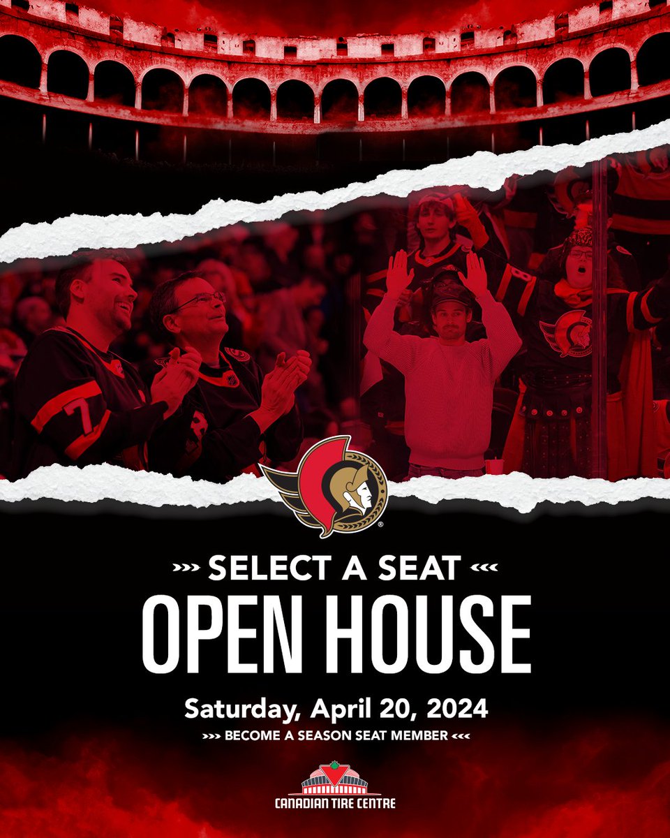 Looking to become a Season Seat Member? Come visit @CdnTireCtr tomorrow Apr. 20 for the Select A Seat Open House! You can get a live look at all the potential sightlines available for the 2024-25 season and choose the right one for you! Register now: ottsens.com/3vKEdWa