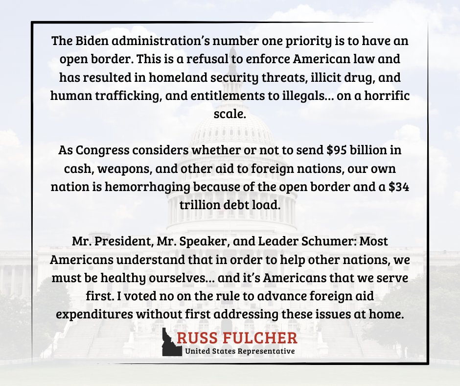 Here is why I voted no on the rule to advance foreign aid expenditures today.