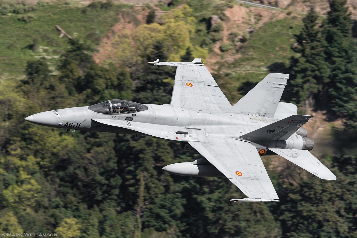 Spanish F-18A from Gando airbase in Gran Canaria making a run through a valley during #Iniochos24 #Greece #Hornet .