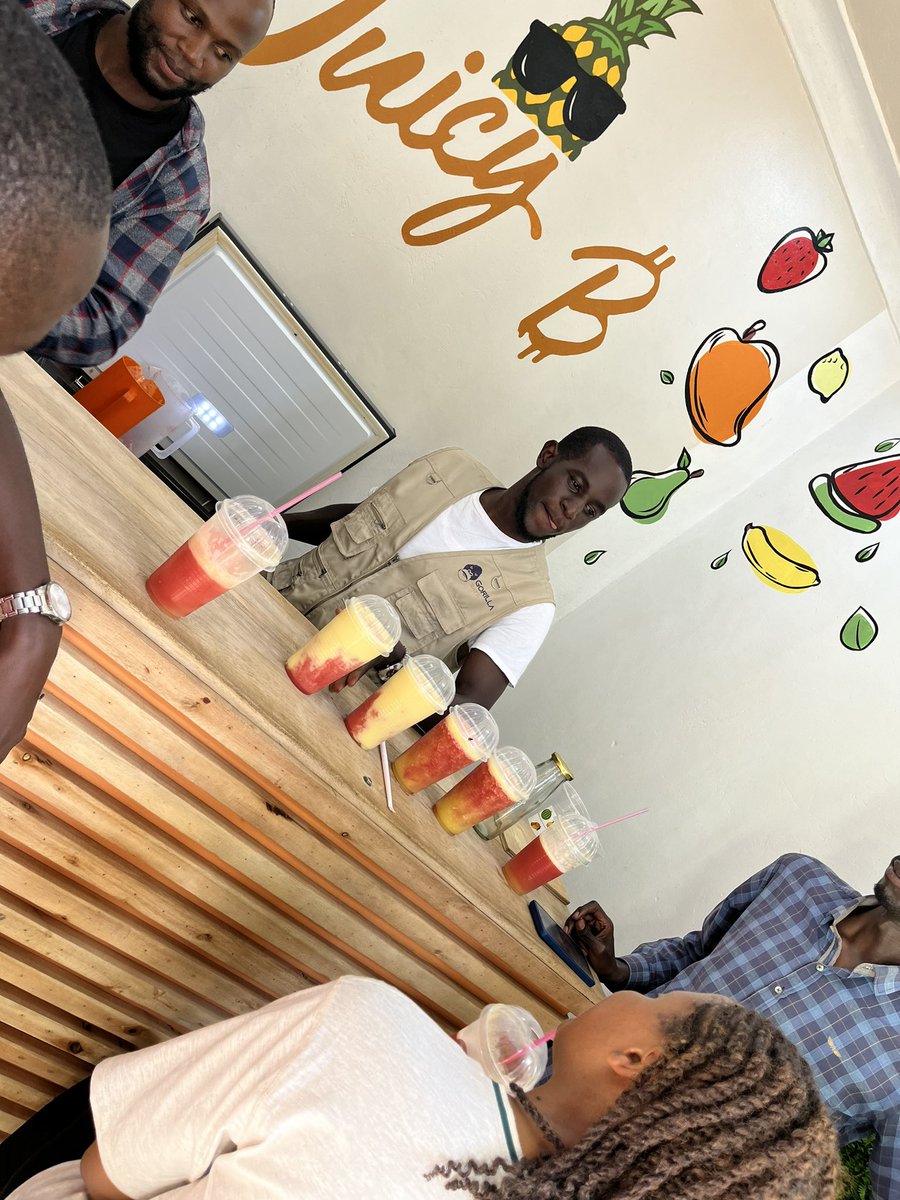 #Bitcoin Halving Party 🎉 Started the #celebration from @Juicyb_shop, paid sats for our juice 🤗 We spreading the #Bitcoin gospel to Jinja City this #halving at the @Bitnob_official meetup With Bitcoiners on board, we are setting our goals for the next 210,000 blocks