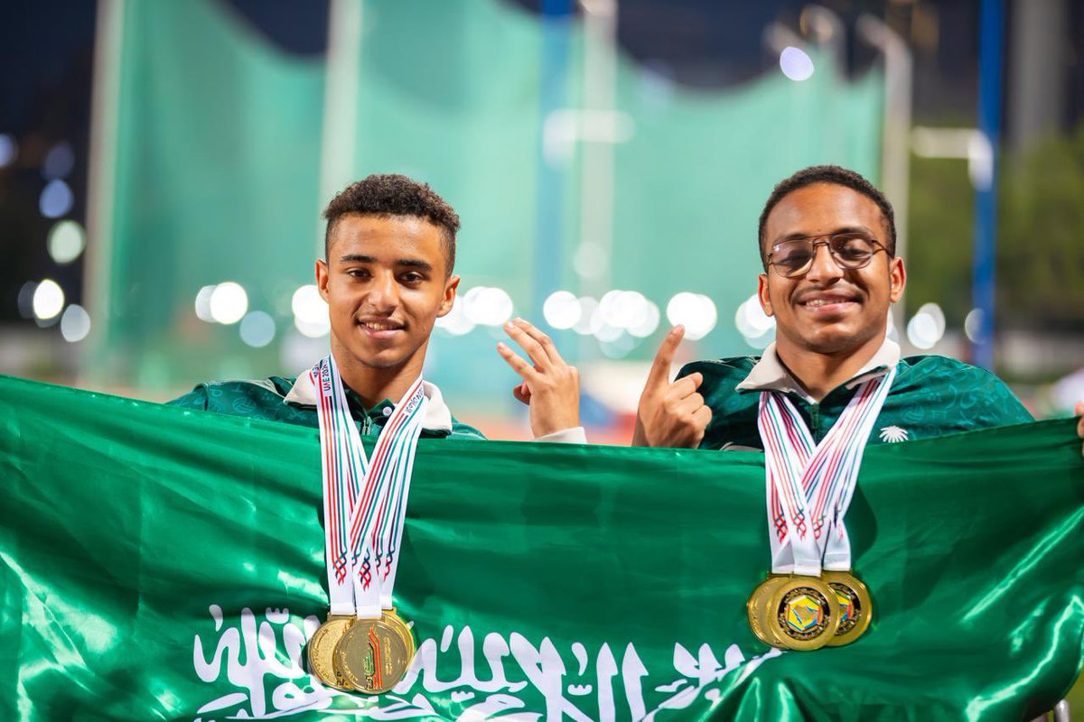 مبروووووك لأبطالنا 💪
المنتخب السعودي لألعاب القوى يختتم مشاركته في #دورة_الألعاب_الخليجية_للشباب الأولى "الإمارات 2024 “ بتحقيق 6 ميداليات ذهبية 🥇عن طريق :
 - براء القرني 🥇🥇🥇 في مسابقات 100، 400 . 800 
-فهد التركي 🥇🥇🥇في مسابقات رمي الرمح ، دفع الجلة ، رمي القرص 🇸🇦