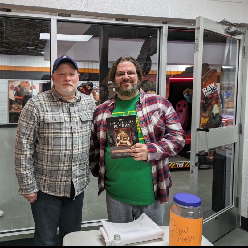 Thanks Russ Cohen @sportsology for signing my copy of your book and for coming to The Flyers Fan Club Meeting @FlyesFanClubPA. I learned a lot about the upcoming draft. I’m team #Iginla or #Eiserman