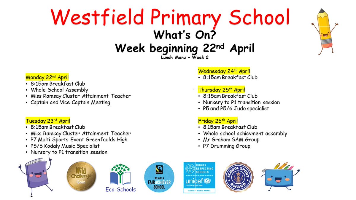 I have absolutely loved working in every class this week and getting to know our children, staff and parents/ carers. Another busy week, have a look at 'What's On'.