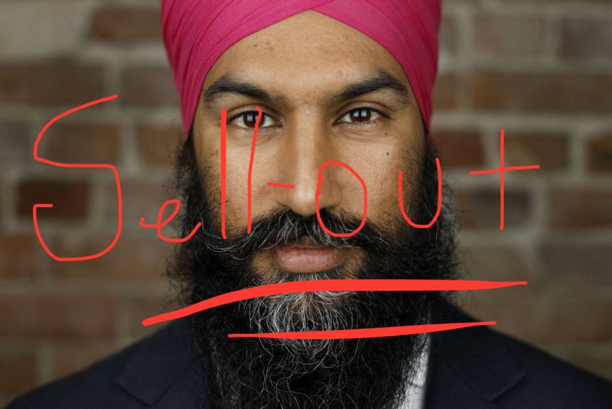 A Fraud named Jag Meat Head Singh, who sold out his party, his base and his soul, is pointing his figure at Poilievre and calling him a Fraud! Take a long hard look in the mirror you hypocritical #SellOut Singh!