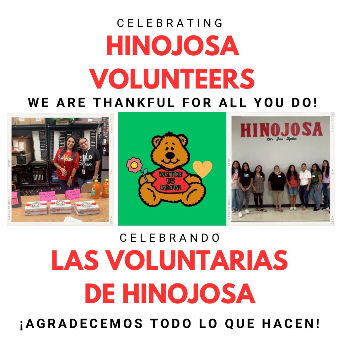 @Hinojosa_AISD has the best volunteers! Thank you for all you do! @MeisterDenise @AldineISD #NationalVolunteerRecognitionDay #MyAldine #MiAldine