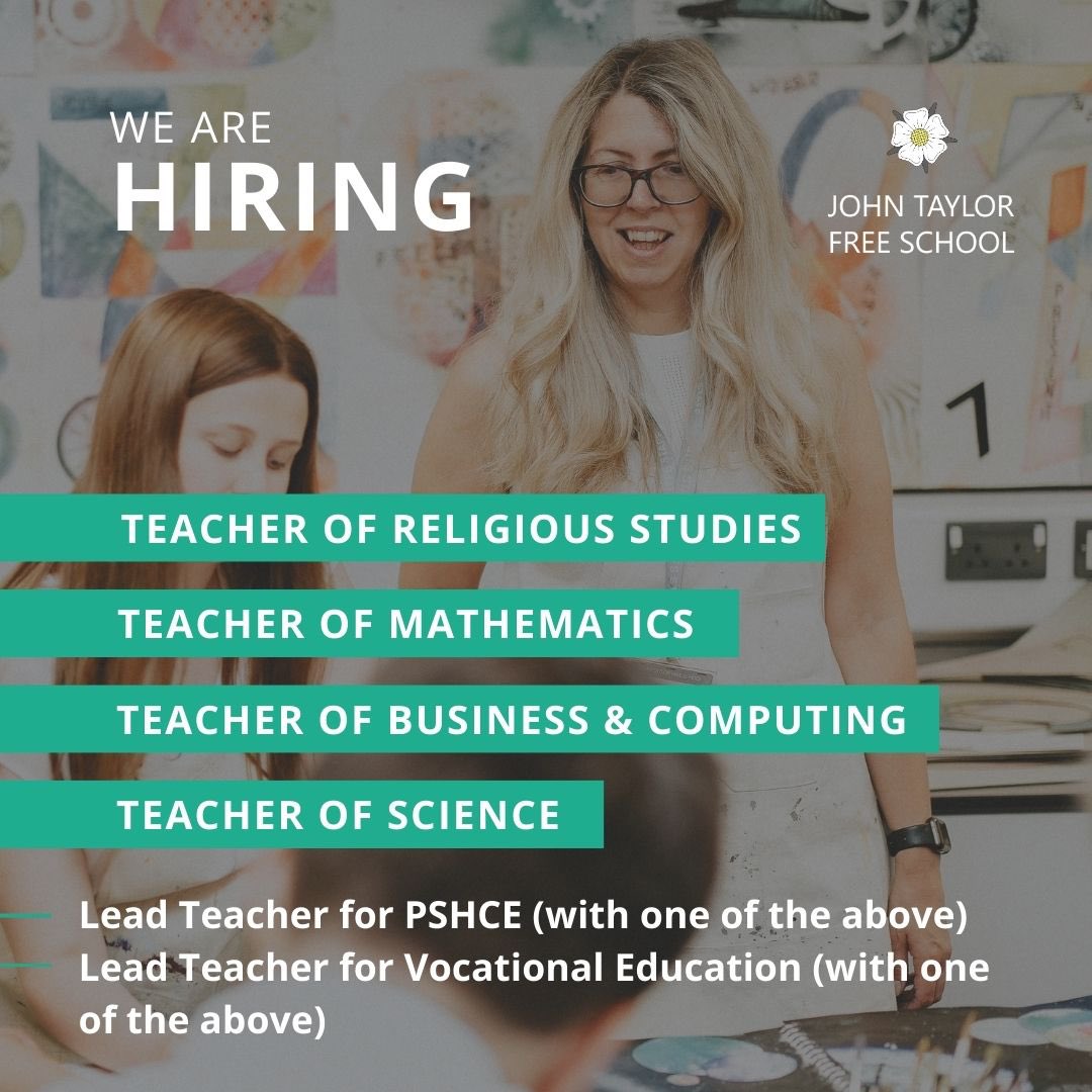 We are recruiting! Get in touch if you want to find out more or have a look round the school. We offer personalised cpd, coaching culture, family friendly approach to staff wellbeing. #flexibleworking always welcome @jtfreeschool