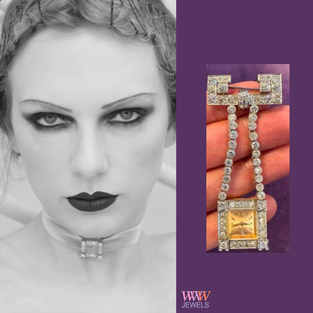 #TaylorSwift is about to trigger a poetic revolution! Catch her in her latest #Fortnight video, flaunting a custom choker featuring a Joseph Saidian and Sons 💎 ⌚️! The timepiece wrapped around her neck points straight to midnight! It's the moment we've been waiting for! #TSTTPD