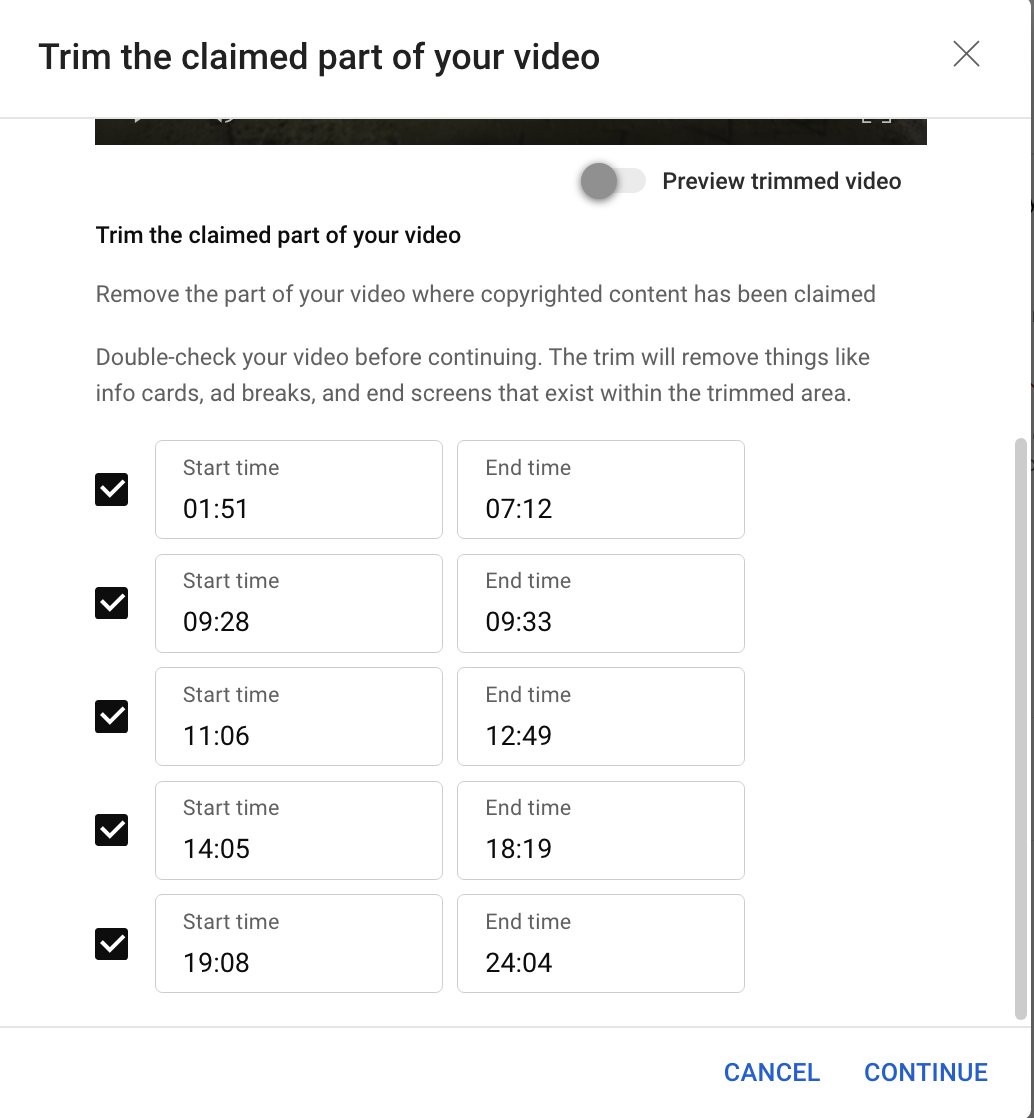 pugmugsly's tweet photo. So my Beetlejuice review just got blocked for copyright. However, I can't even trim out any parts of it, because it flagged large sections which contain clips of me talking interspersed with shots of the movie. It's not flagging JUST movie clips. @TeamYouTube https://t.co/v9OBYvfphY