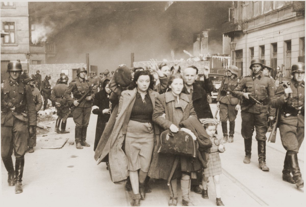 The Warsaw Ghetto Uprising—the largest Jewish-led armed rebellion during World War II—began #OTD in 1943. For almost a month, ghetto inhabitants fought off their Germans captors, hid in bunkers, and resisted deportation.