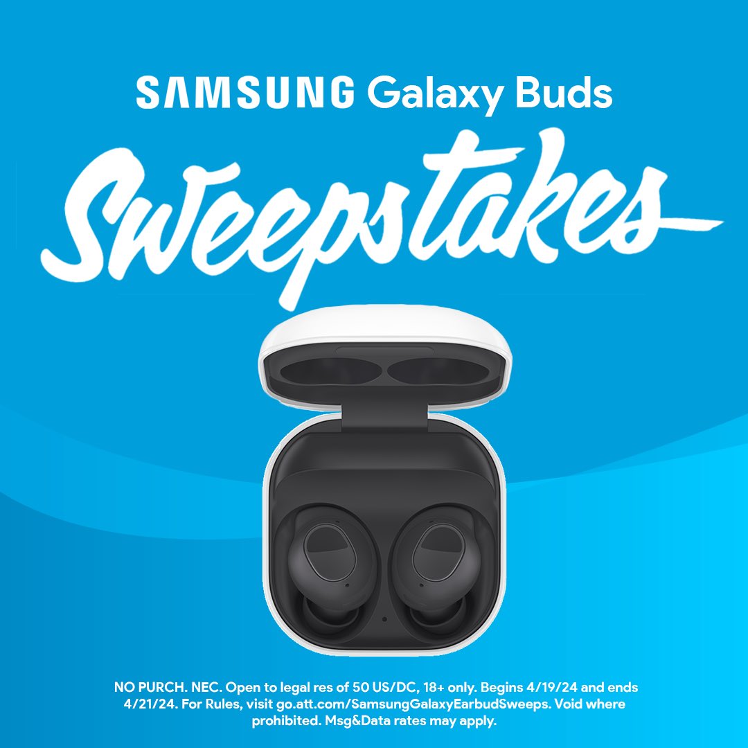 Listen up &amp; listen close! Enter for a chance to win a pair of <a href="/SamsungMobileUS/">Samsung Mobile US</a> Galaxy Buds:
1. Follow <a href="/ATT/">AT&T</a>
2. Comment “🎧” Only
3. Tag a friend
4. Add #ATTSweepstakes

Learn more about free Galaxy Buds FE with purchase of Galaxy S24+, S24 Ultra, Fold5, or Flip5: