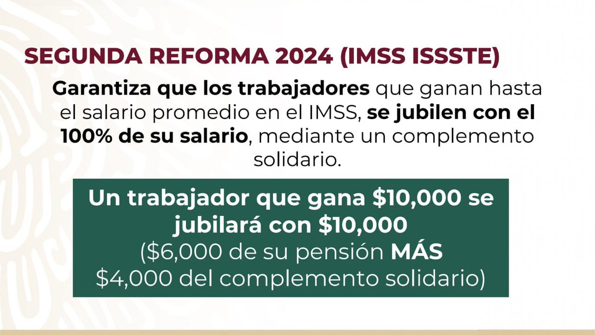 Zedillo y Calderón privatizaron las pensiones con las Afores; aumentaron de 10 a 25 los años cotizados para jubilarse y redujeron el monto de la pensión 50%. Con la reforma propuesta por pdte. @lopezobrador_ los trabajadores retirarán con 100% de su salario con 15 años cotizados.