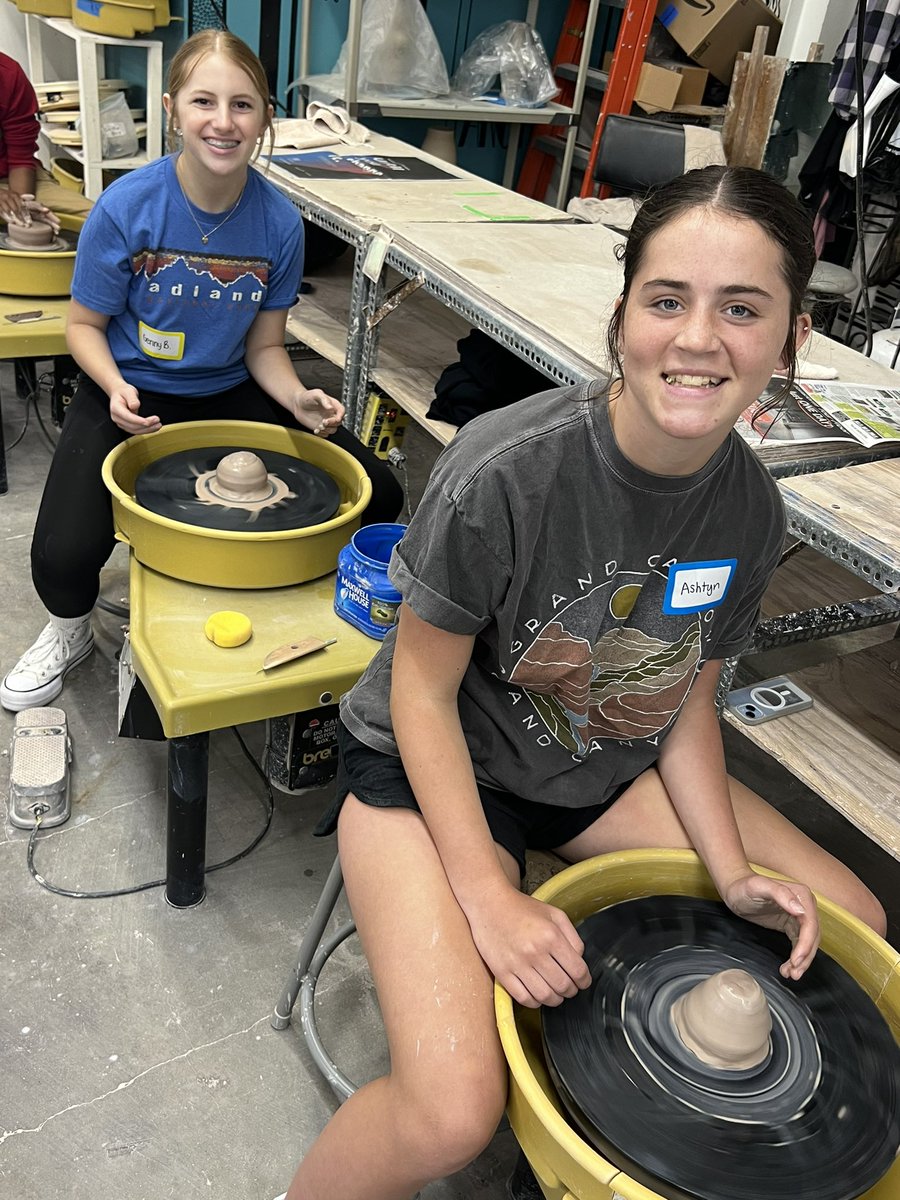 BooneKY_GATES's tweet photo. GATES middle school and elementary students teamed up and headed to Queen City Clay!   Our wheels were spinning… quite literally, as we learned to throw clay like pros!  @boone_county @ThornwildeBoone @CMSColts @CampErnstBlazer https://t.co/GaWrNg1gaX