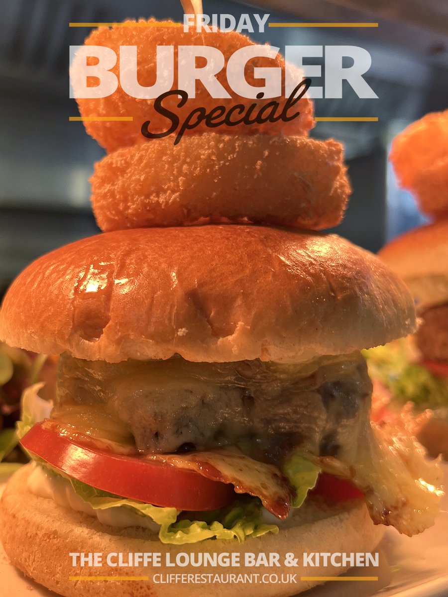 The Cliffe Beef Burger🍔
Served in a brioche bun with baby gem lettuce, tomato, onion rings, JD bacon jam, mayo, and Monterey Jack cheese, accompanied with chips and coleslaw.
clifferestaurant.co.uk
#burger #visitfolkestoneandhythe #fridayspecial