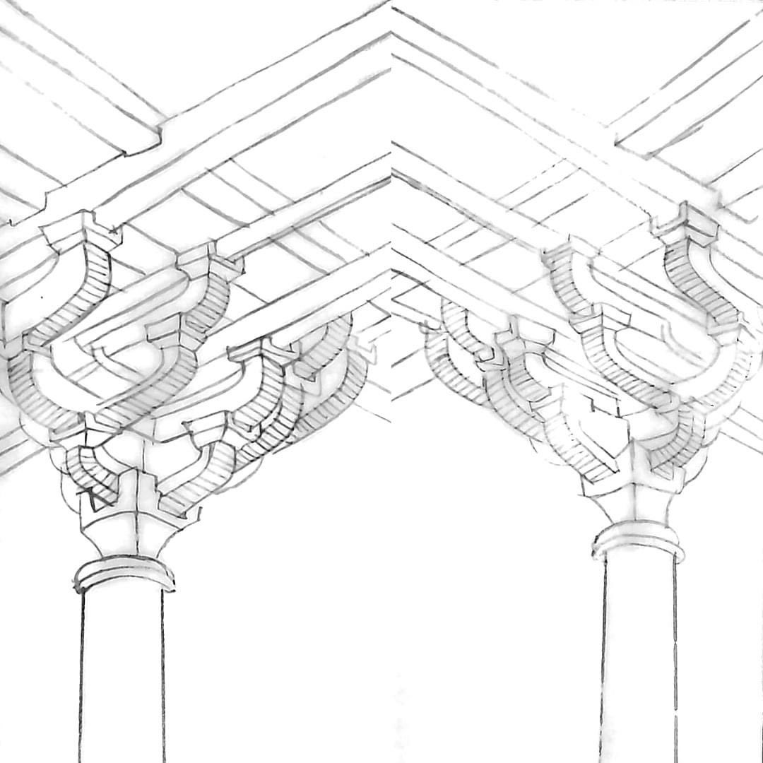 Chinese brackets or dougong - Chinese ‘muqarnas’ - are the Wings of the Sultan’s Palace. This is an ingenious way of supporting the ceiling by beams and columns, all without the use of nails.