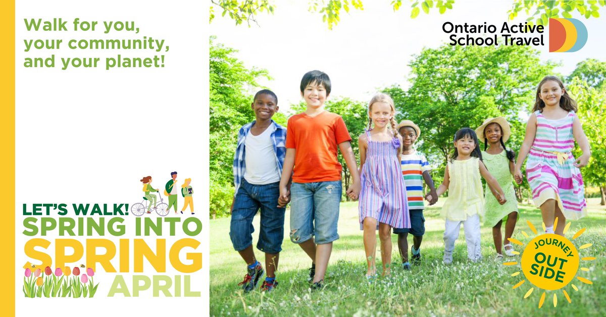 #EarthDay is happening on April 22nd! A great way to celebrate is choosing #ActiveSchoolTravel! Let’s get kids walking and wheeling to school on April 22nd and get the whole school involved in a group walk event. #SpringintoSpring ontarioactiveschooltravel.ca/spring-into-sp… @ugdsb @WellingtonCath