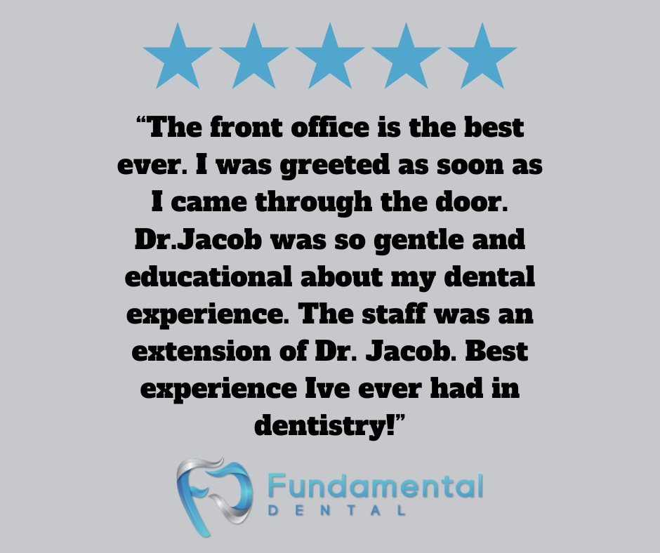 There's something special about knowing our patients had a good experience with us! Thank you so much for the kind words! 💙

#FundamentalDental #GoodReview #FiveStars #HappyCustomer #FunDental #Dentist #Dental #DentistOffice #DentalTreatments #OralHygiene #RootCanals #DallasTX