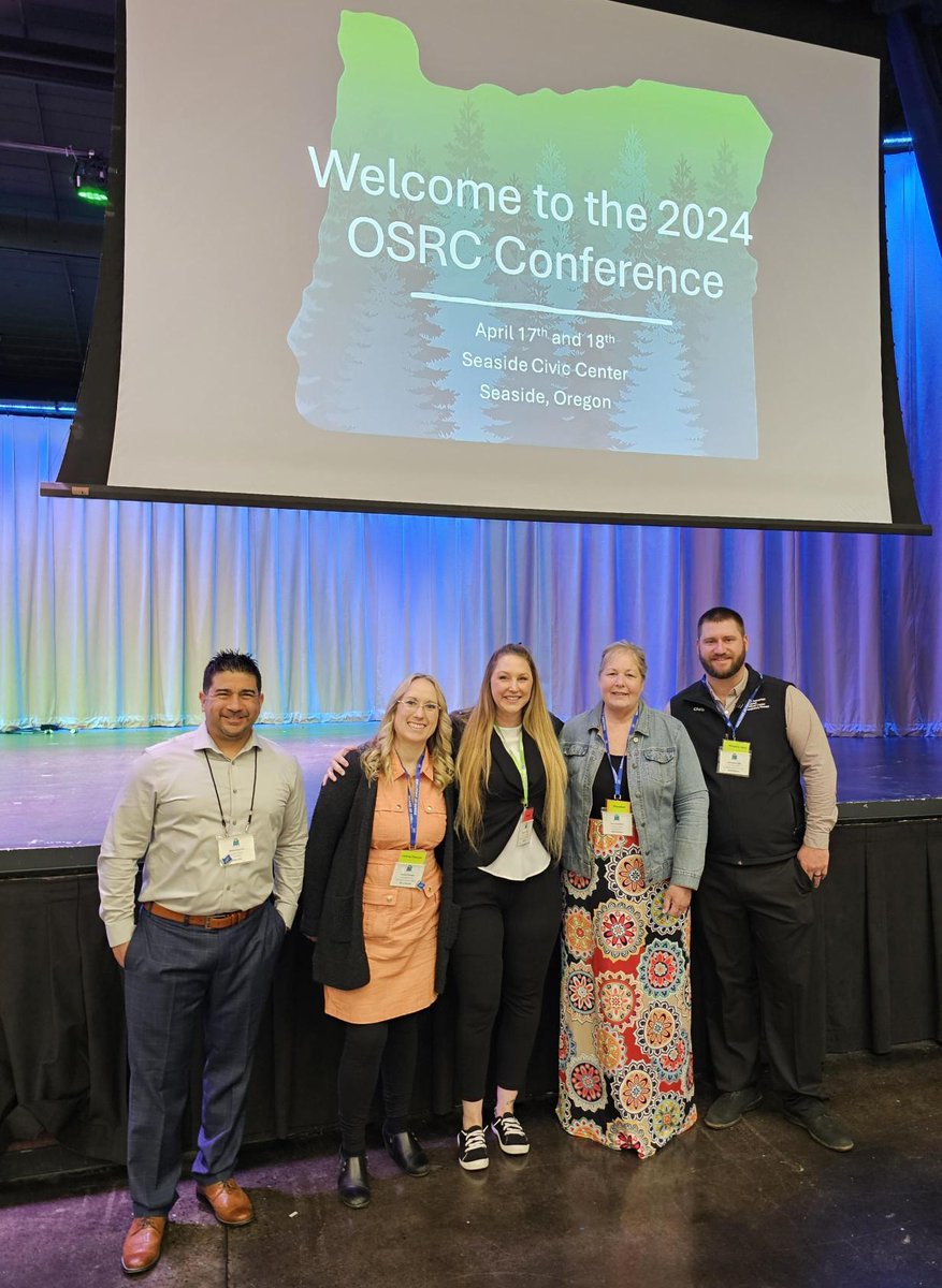 AARC Attended the 2024 OSRC Conference! Left to Right: Phillip Contreras, Melissa Pittenger, Mandy De Vries, Renee Angstrom, and Chris Galer.