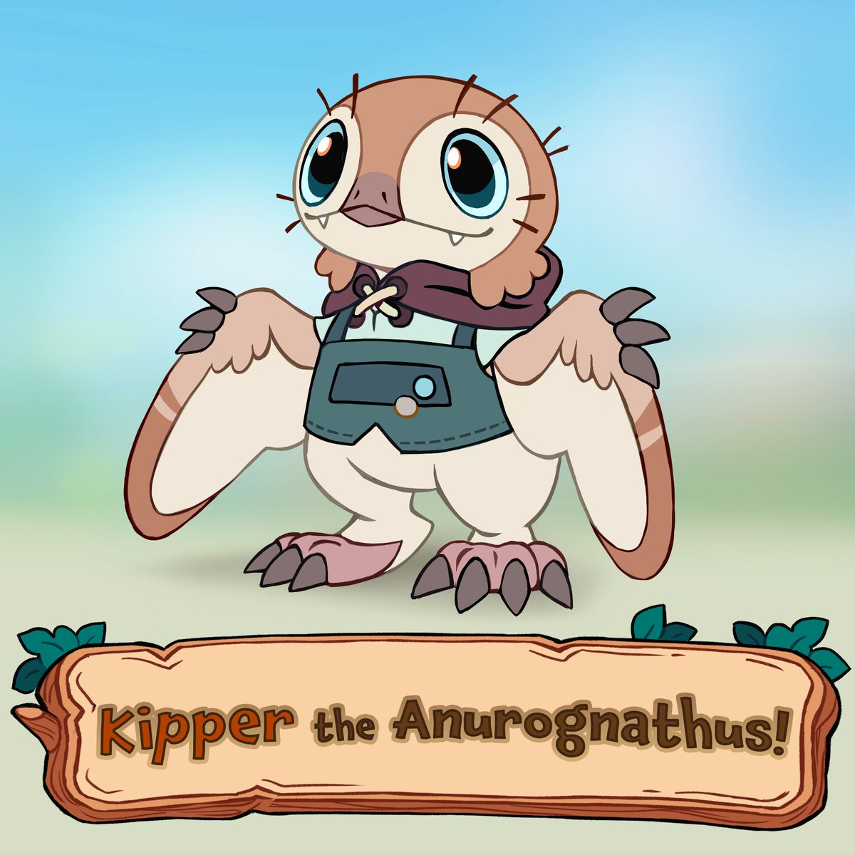Introducing... Kipper the Anurognathus! 🤎🍞 - Officially our smallest and softest Paleofolk - Likes bread and collecting bugs - No thoughts only friendship