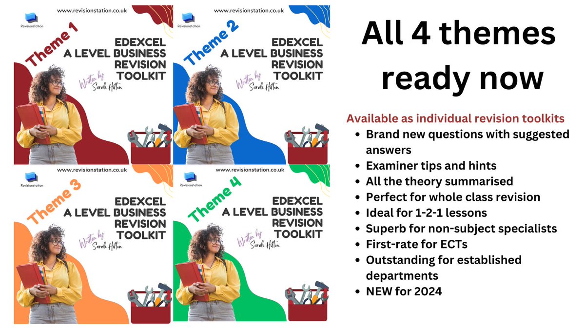 revisionstation.co.uk/revision-toolk… Looking for new revision resources for Edexcel A Level Business lessons?  Brand new for 2024 Revision Toolkits.  Free samples on the link above. #businessteacher #businessexam #Alevelbusiness #edubus #busedu #edutwitter #revision