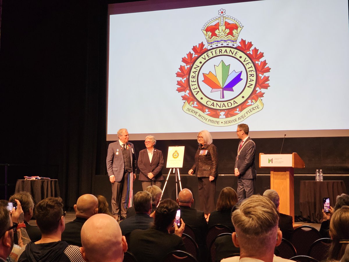 Federal Retirees was able to attend a historic event today — the Rainbow Veterans of Canada (RVC) has had a heraldic badge unveiled by Governor General Mary Simons. Congratulations, @CanadaRainbow!