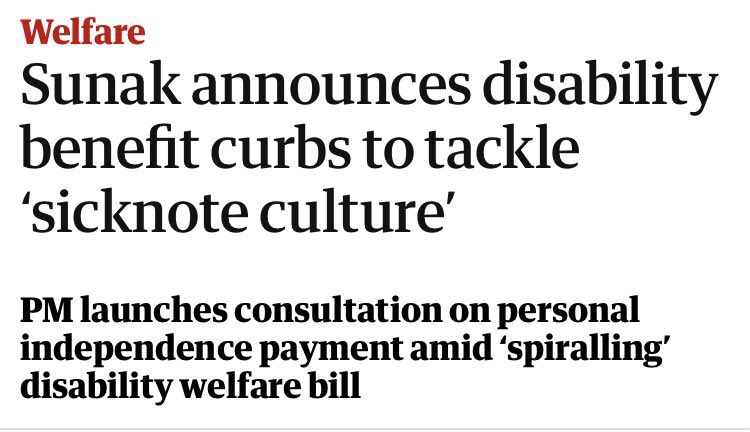 PIP has nothing to do with employment. PIP is for moderate to severe disability and it is v difficult to qualify for. It is not something one can blag. I research this. Sunak's idea people can go off PIP with treatment is wild and dangerous. It is disability denial,no less.