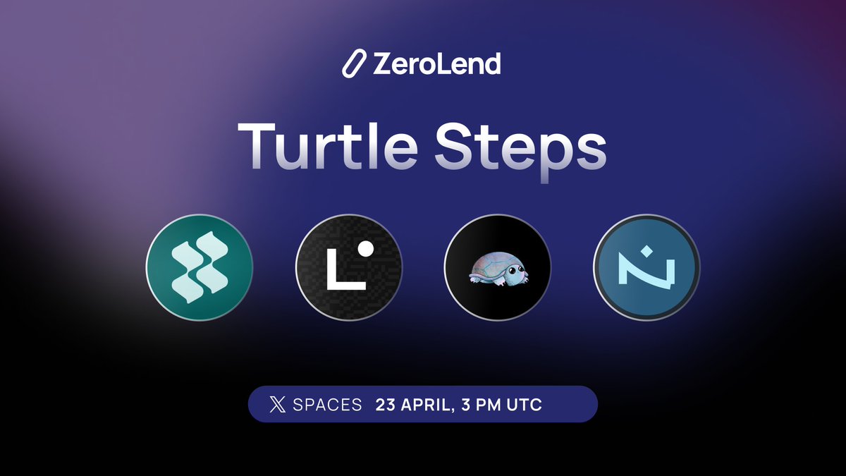 ZeroLend (@zerolendxyz) on Twitter photo We are hosting Twitter Spaces with <a href="/LineaBuild/">Linea.eth</a>, <a href="/KelpDAO/">Kelp</a>, <a href="/turtleclubhouse/">Turtle.Club (🐢,💚)</a> & <a href="/NileExchange/">NILE on LINEA</a>
📅 April 23, 3 PM UTC
Join us for some alpha 🐢
x.com/i/spaces/1ZkKz… We are hosting Twitter Spaces with <a href="/LineaBuild/">Linea.eth</a>, <a href="/KelpDAO/">Kelp</a>, <a href="/turtleclubhouse/">Turtle.Club (🐢,💚)</a> & <a href="/NileExchange/">NILE on LINEA</a>
📅 April 23, 3 PM UTC
Join us for some alpha 🐢
x.com/i/spaces/1ZkKz…