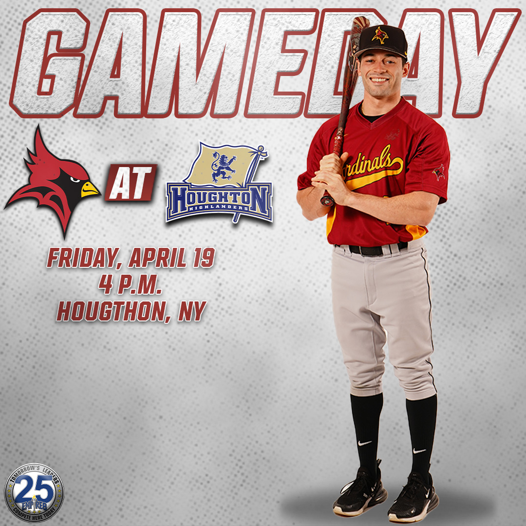 It's #GameDay for @SJFbaseball! The Cardinals head to Houghton University for the start of a three-game series this weekend! 

🆚 Highlanders
📍 Houghton, NY
⏰ 4 p.m.
📊 &🎥 portal.stretchinternet.com/houghton/

#gofisher #rollcards