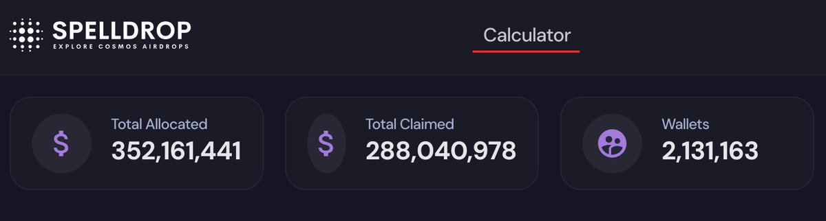 spell_club's tweet photo. Many $ATOM stakers ask:

What if I staked ATOM earlier and claimed #Airdrops? How would my #crypto capital change?🤔

SpellDrop's Calculator provides the answer - check it out! Follow the link and click on 'Calculator' at the top:
👉https://t.co/0SgGOubUyD

#Cosmos #ATOM https://t.co/ZnjqxOuXxw