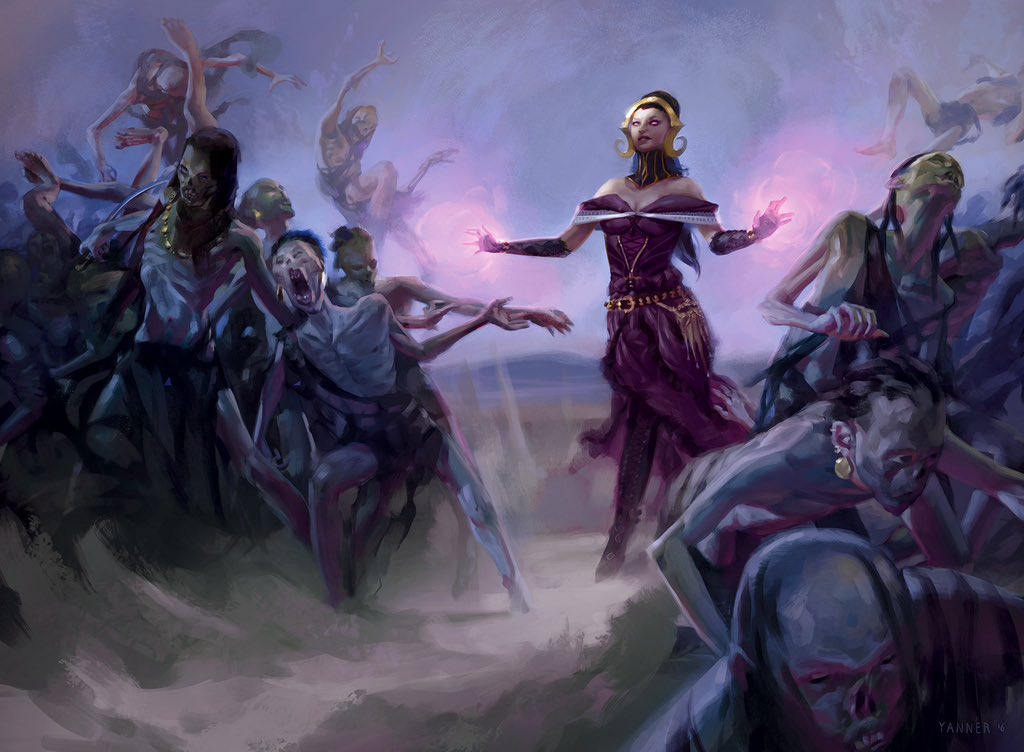Rise! Throwback to 2017 Amonkhet with Liliana and her undead horde. Liliana’s Mastery © 2017 Wizards of the Coast . . . #mtg #magicthegathering